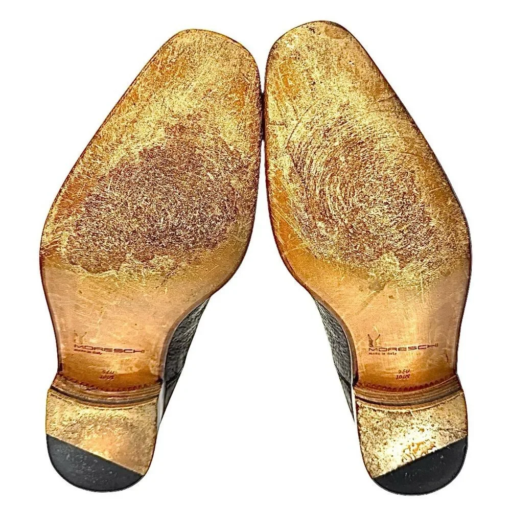 Moreschi Men’s Brown Peccary Split Toe Dress Shoes Size 10 D EU 9 Made in Italy